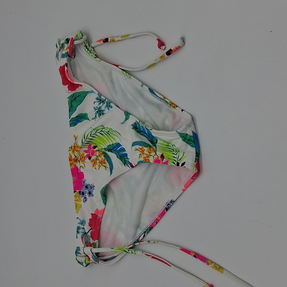 Salt + Cove Retro Hibiscus Side-Tie Bikini Bottom White L
